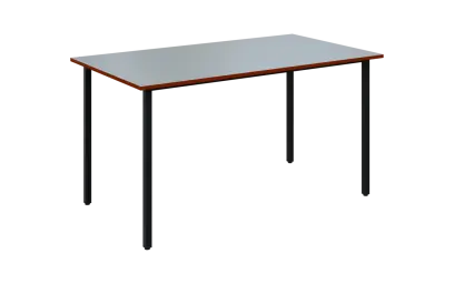 JSB 140N Jídelní stůl 1394 x 800 mm, deska šedá s hranou cihlově červená / podnož černá